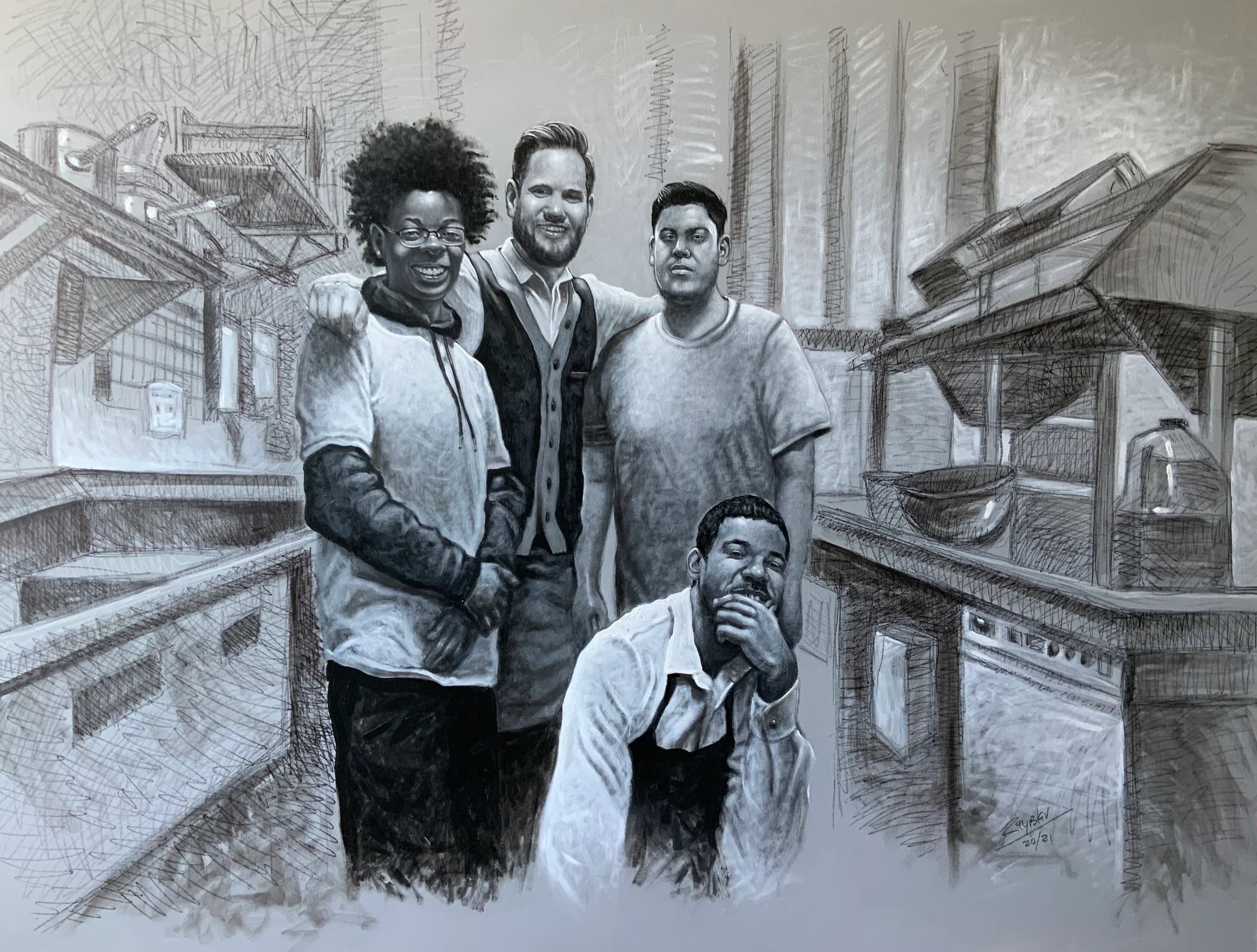 Artwork titled The Kitchen Brigade